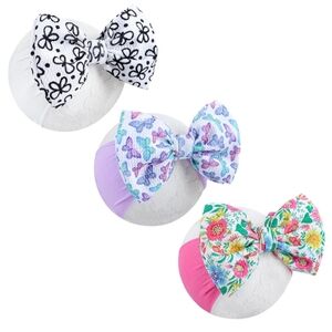 NEW 3PC Cute Baby Toddler Bow Set Butterfly Floral Bows